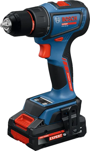 Bosch EXSR18V-90 akku-boremaskine/skruemaskine med 4Ah batteri.